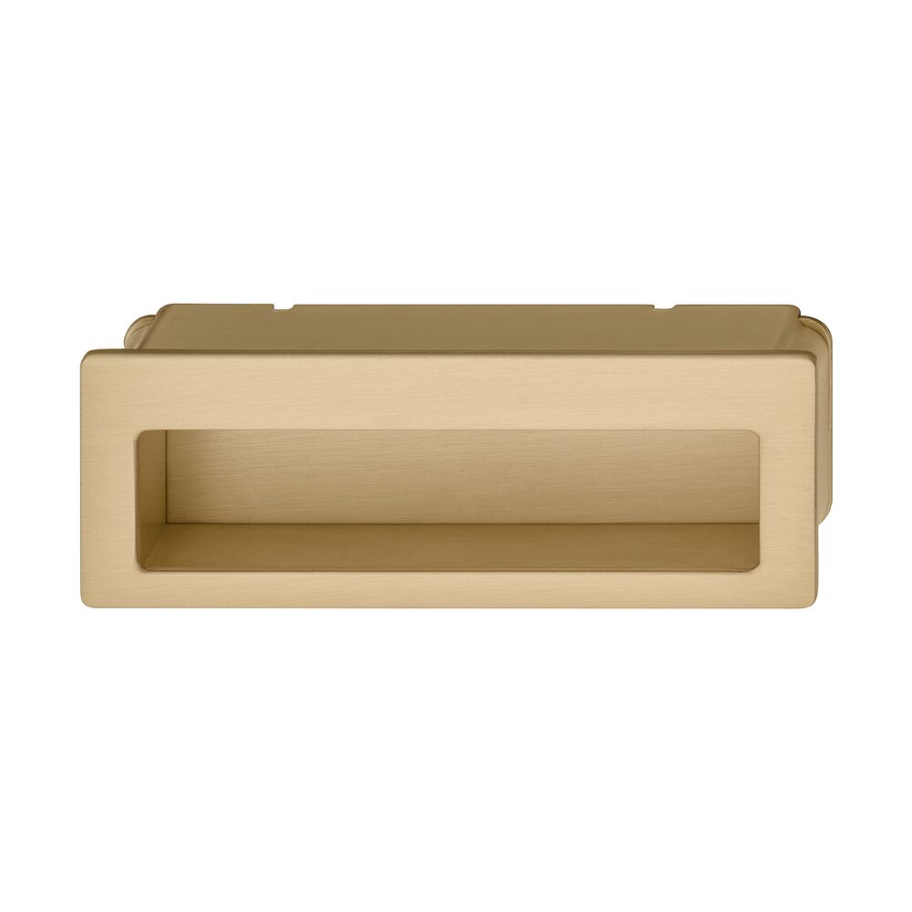 3-3/4" Centers Recessed Pull in Satin/Brushed Brass