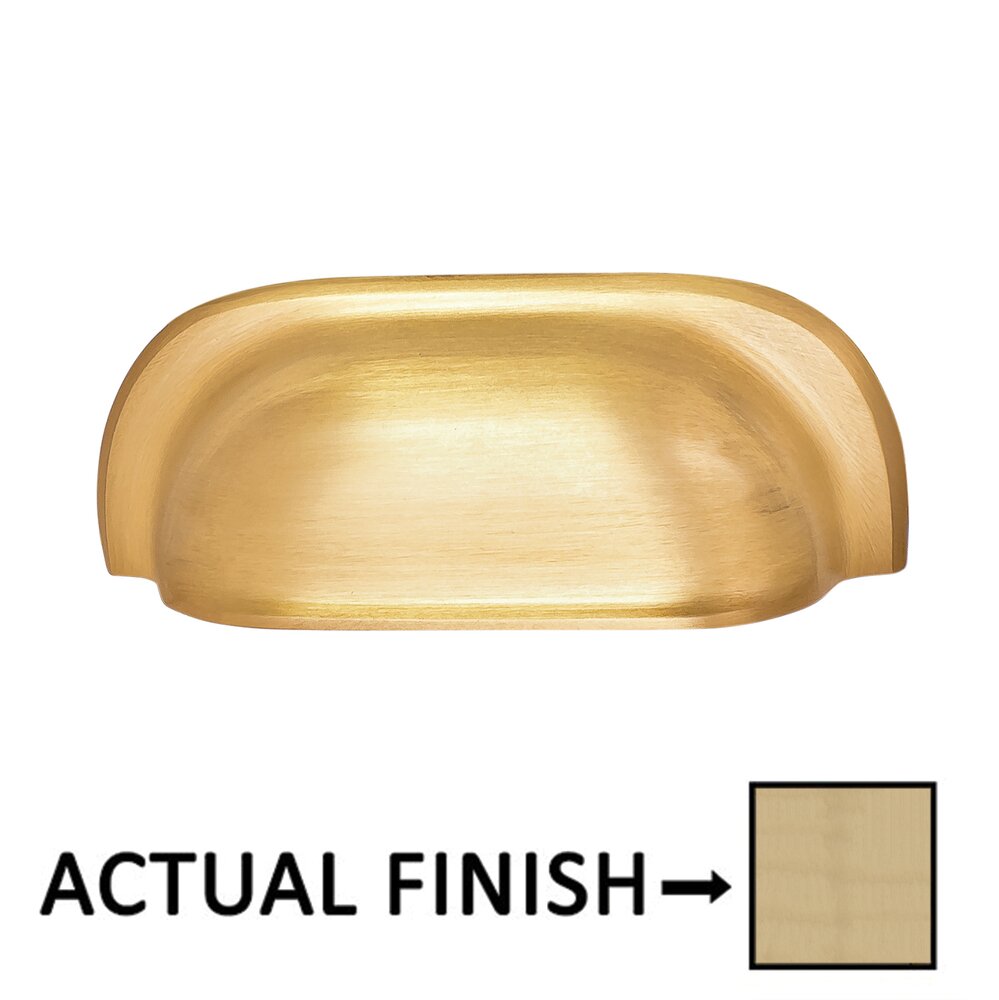 7-9/16" Centers Cup Pull in Satin/Brushed Brass