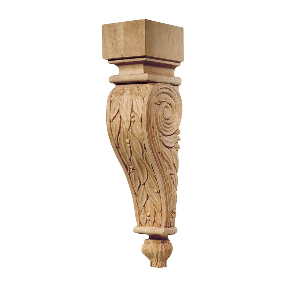 13" Tall Hand Carved Wooden Corbel in Cherry