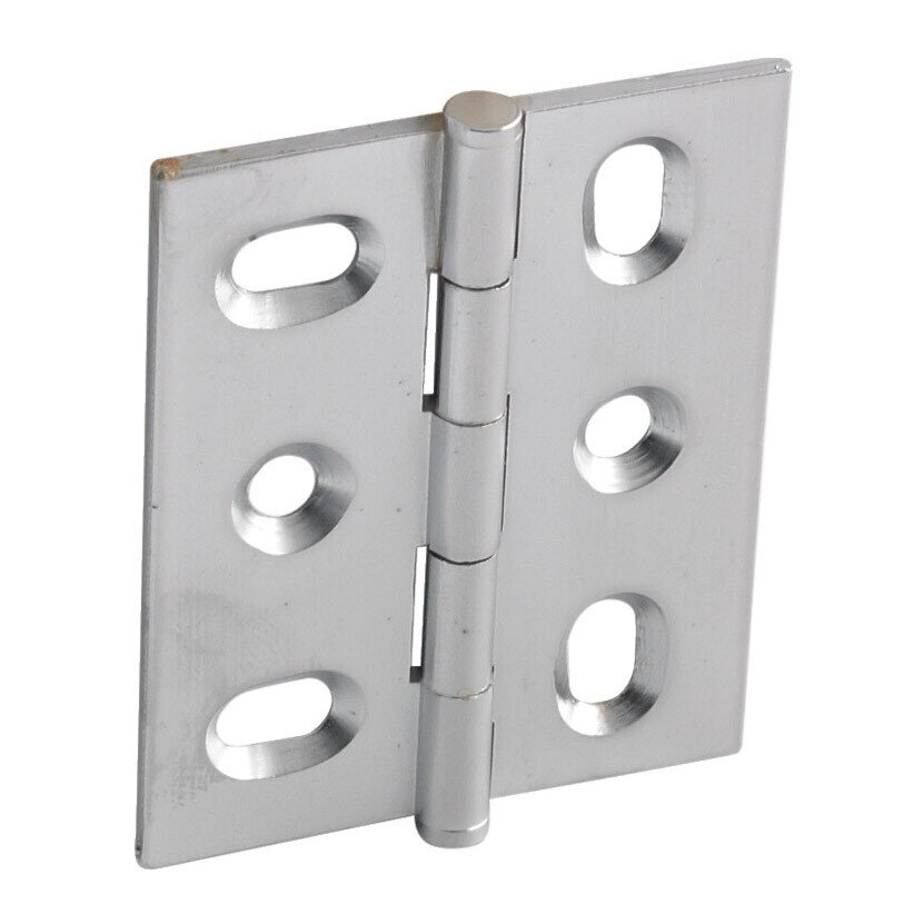Mortised Decorative Butt Hinge with Button Finial in Satin Chrome