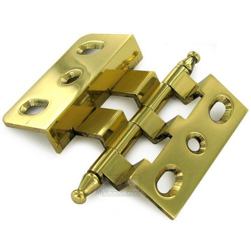 3/8" Offset Decorative Butt Hinge with Minaret Finial in Polished Brass