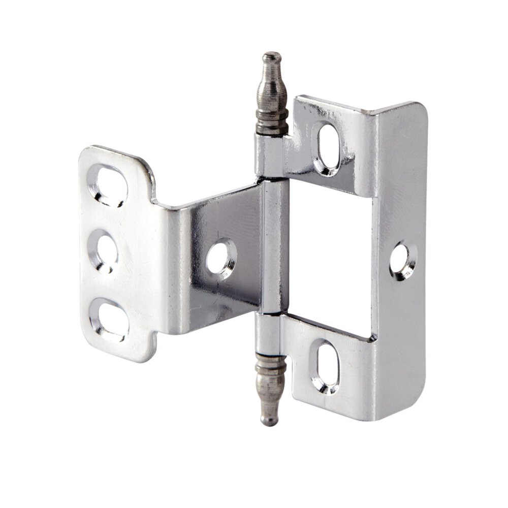 Full Wrap Non-Mortise Decorative Butt Hinge with Minaret Finial in Polished Chrome