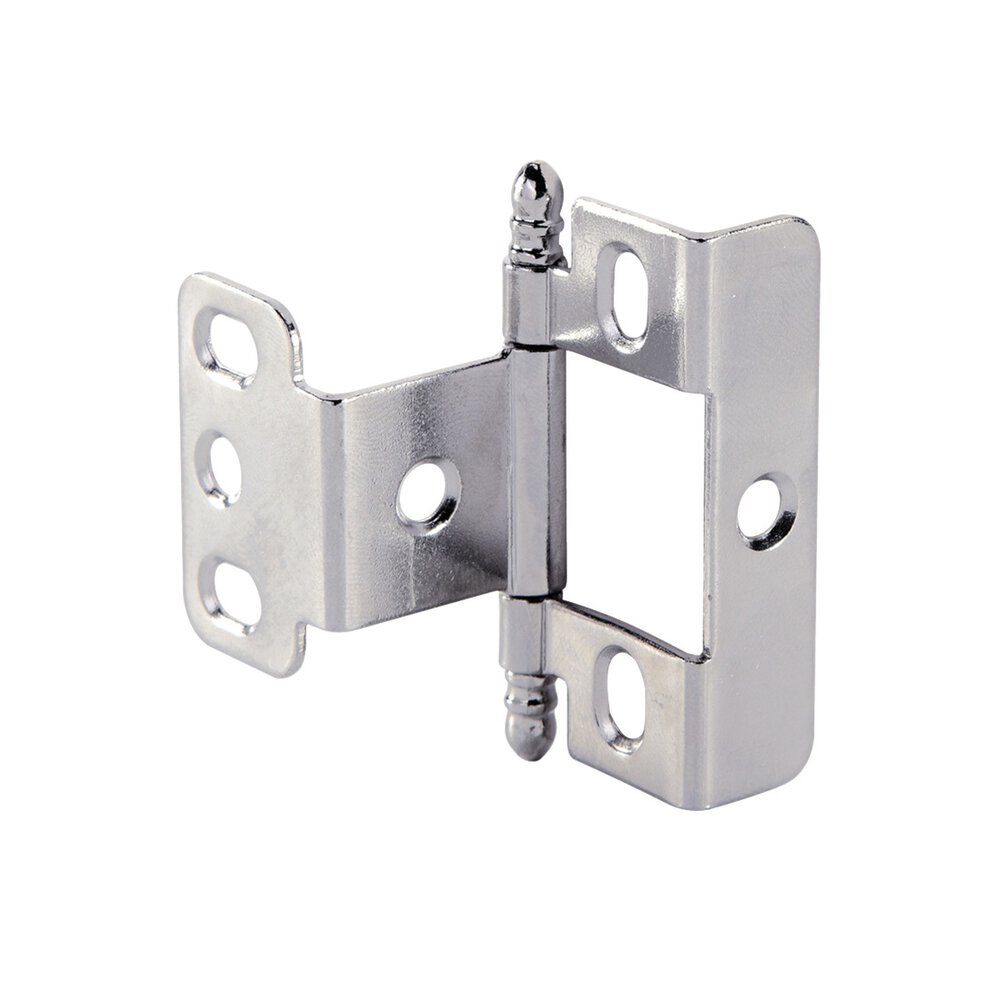 Full Wrap Non-Mortise Decorative Butt Hinge with Ball Finial in Polished Chrome