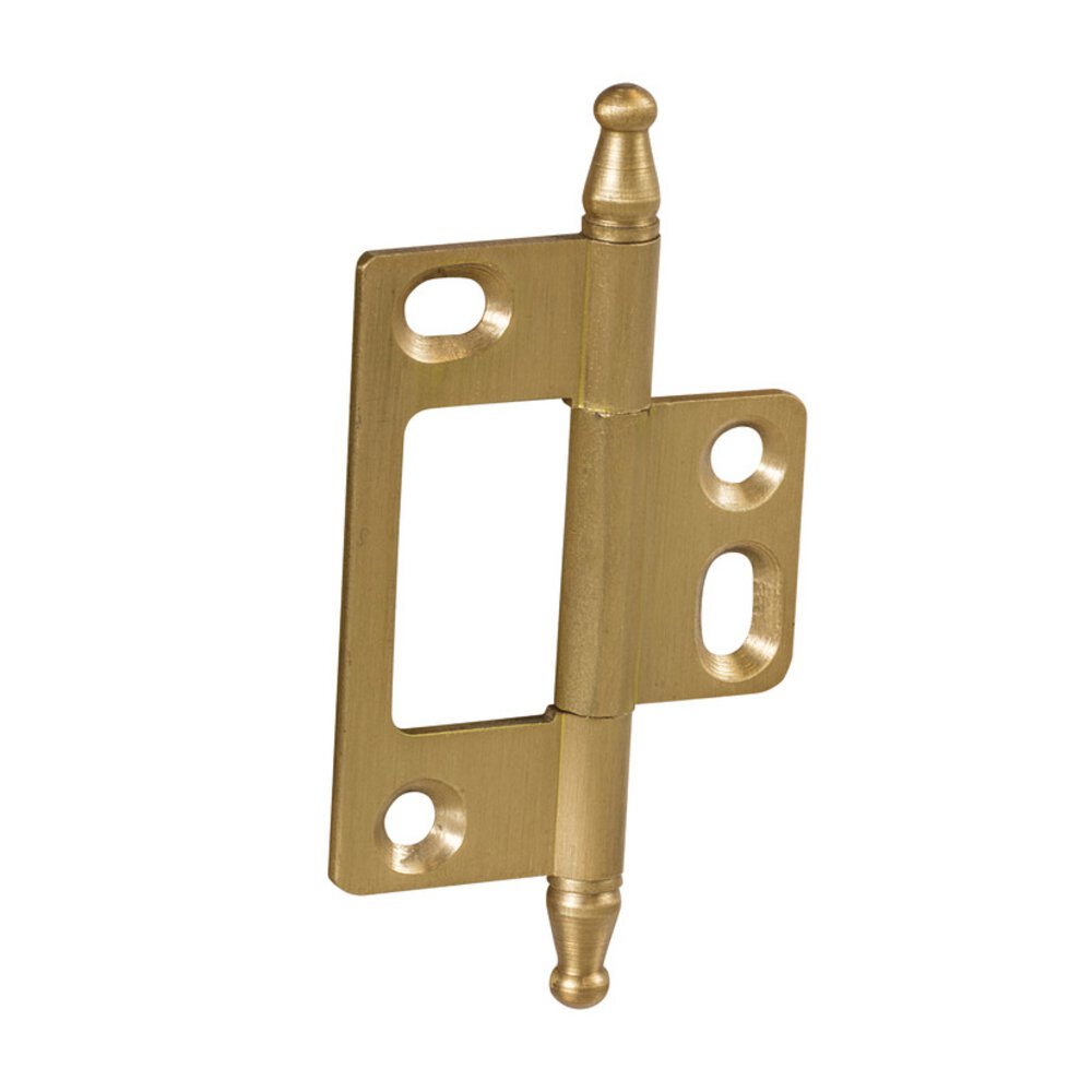 Non-Mortised Decorative Butt Hinge with Minaret Finial Brushed Brass