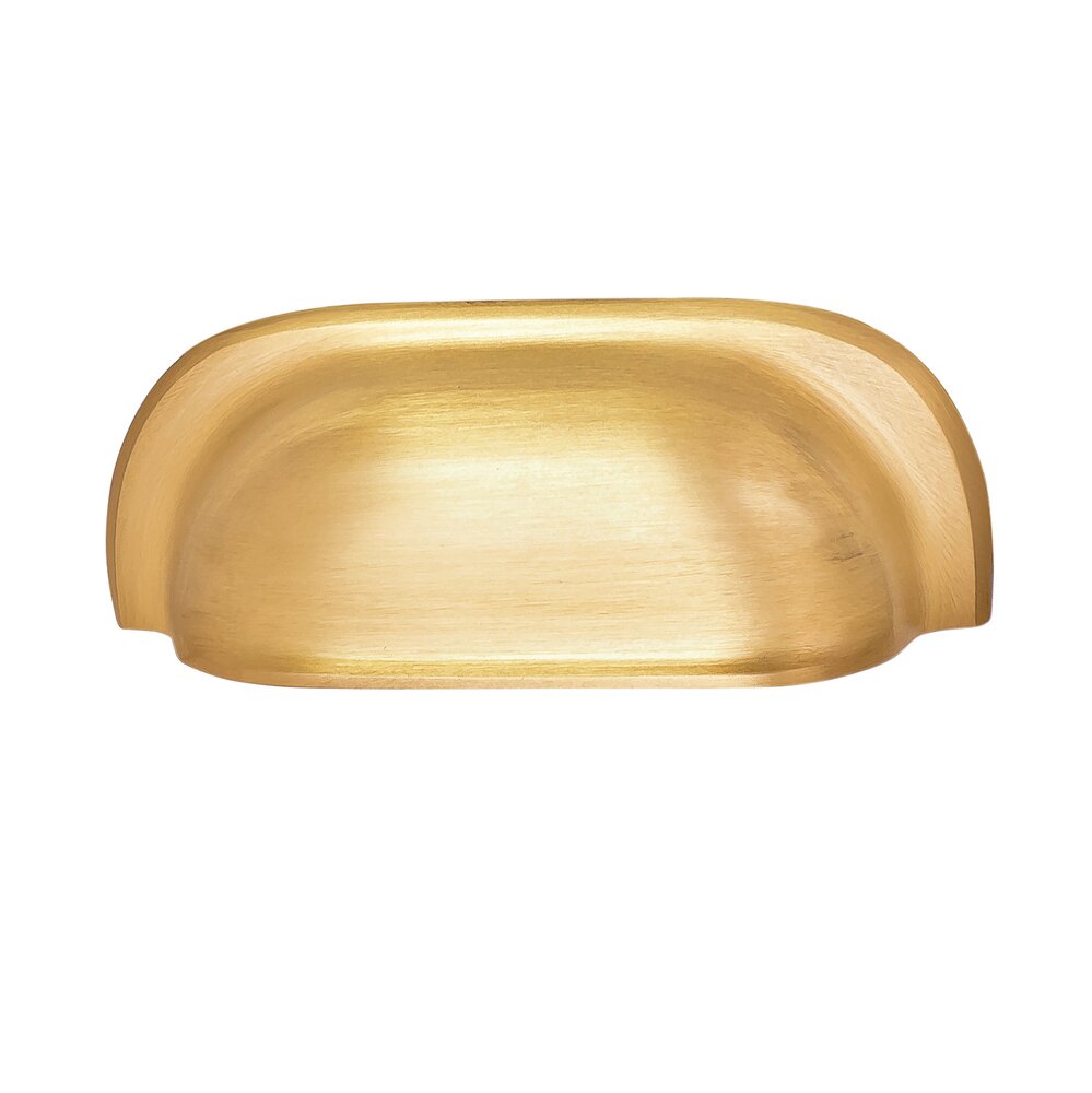 3-3/4" Centers Cup Pull in Satin/Brushed Brass