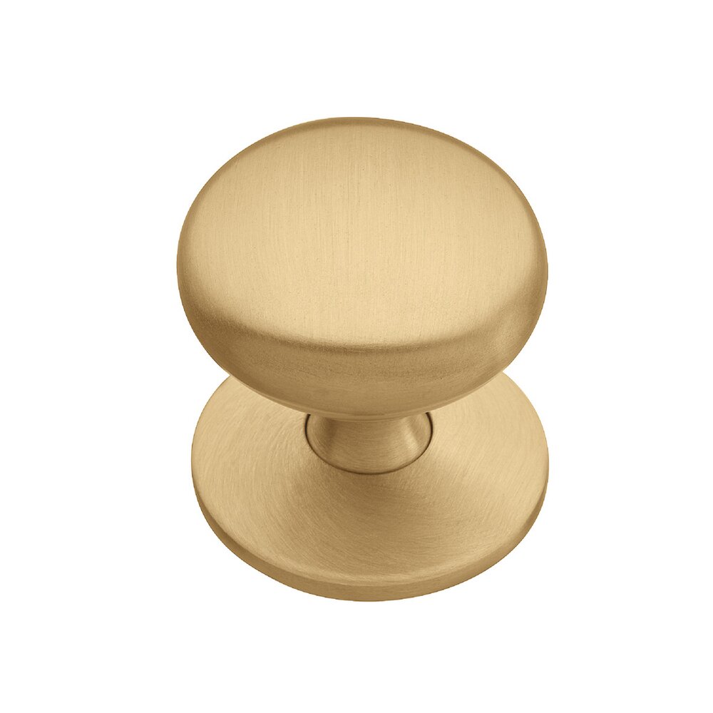 1 1/4" Round Knob with Balckplate in Satin/Brushed Brass