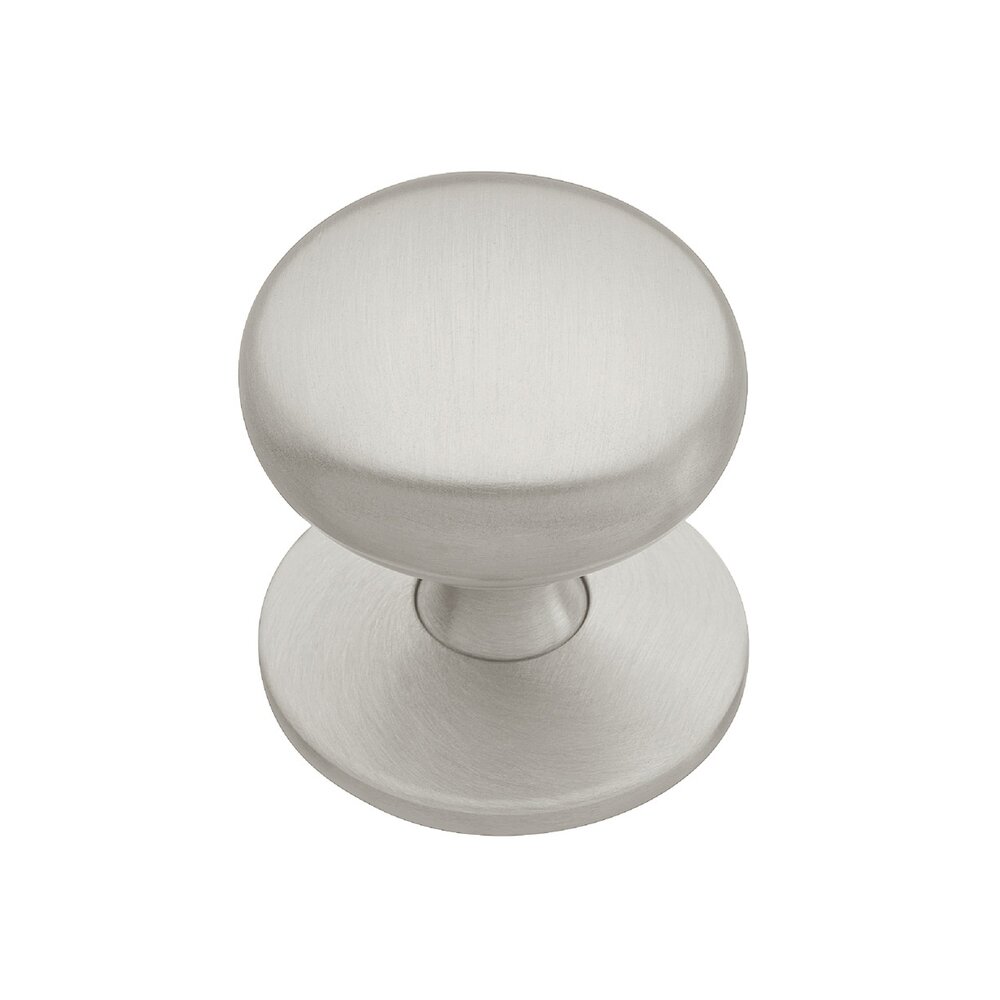 1 1/2" Round Knob with Balckplate in Satin/Brushed Nickel