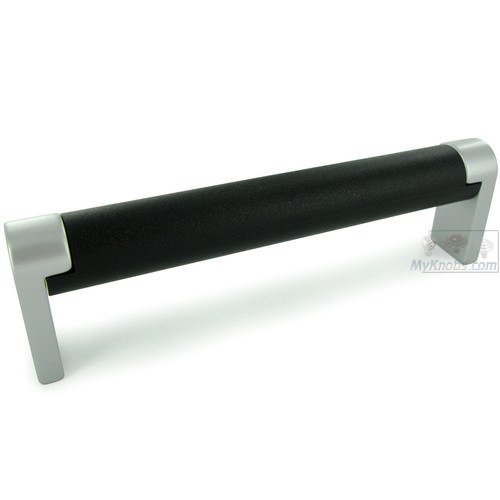 6 1/4" (160mm) Centers Handle in Black with Polished Chrome