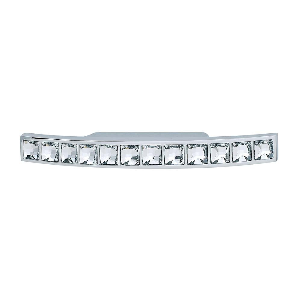 1 1/4" Centers Pull in Polished Chrome and Swarovski Crystal.