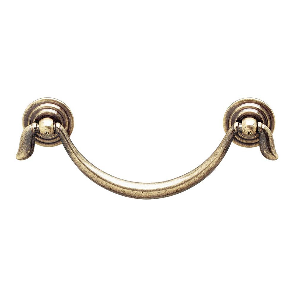 Solid Brass Drop Pull 3 3/4" Centers Drop Pull in Antique English