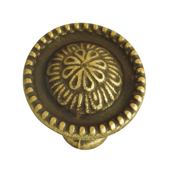 1" Diameter Knob in Rustic Brass