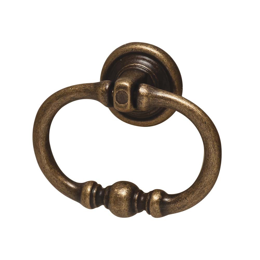 2 1/8" x 1 3/4" Ring Pull in Antique Brass