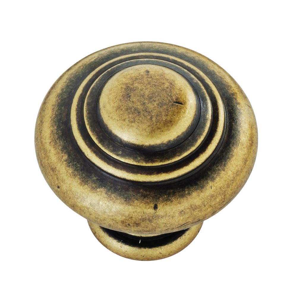 1" Diameter Knob in Antique Brass