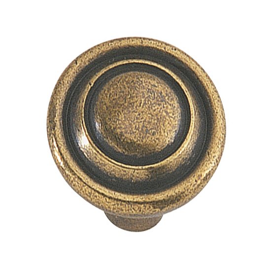 1 1/4" Diameter Knob in Antique Brass