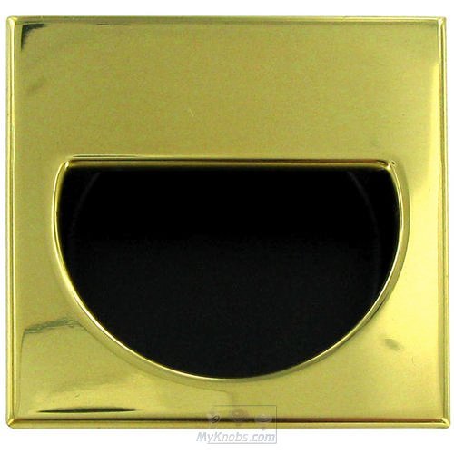Solid Brass Mortise 1 3/8" Recessed Pull in Polished Brass / Black