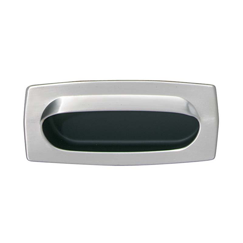Solid Brass Mortise 2 3/4" Recessed Pull in Nickel Matte / Black
