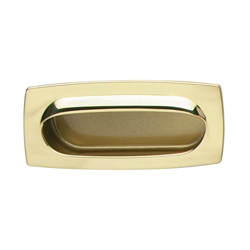 Solid Brass Mortise 2 3/4" Recessed Pull in Polished Brass / Matte