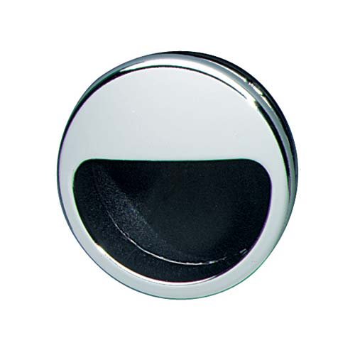 Mortise 1 7/8" Recessed Pull in Polished Chrome / Black