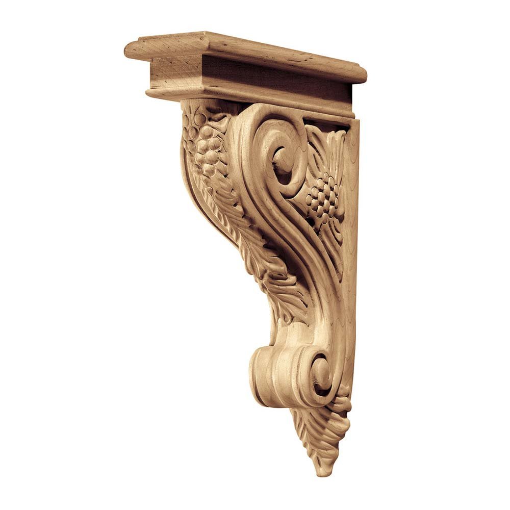 12 3/4" Tall Hand Carved Wooden Corbel in Cherry