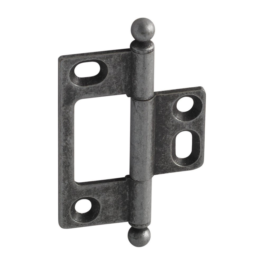 Non-Mortised Decorative Butt Hinge with Ball Finial in Pewter