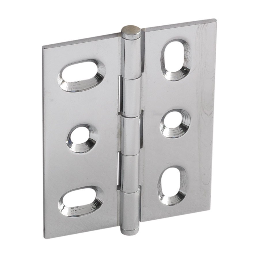 Mortised Decorative Butt Hinge with Button Finial in Polished Chrome