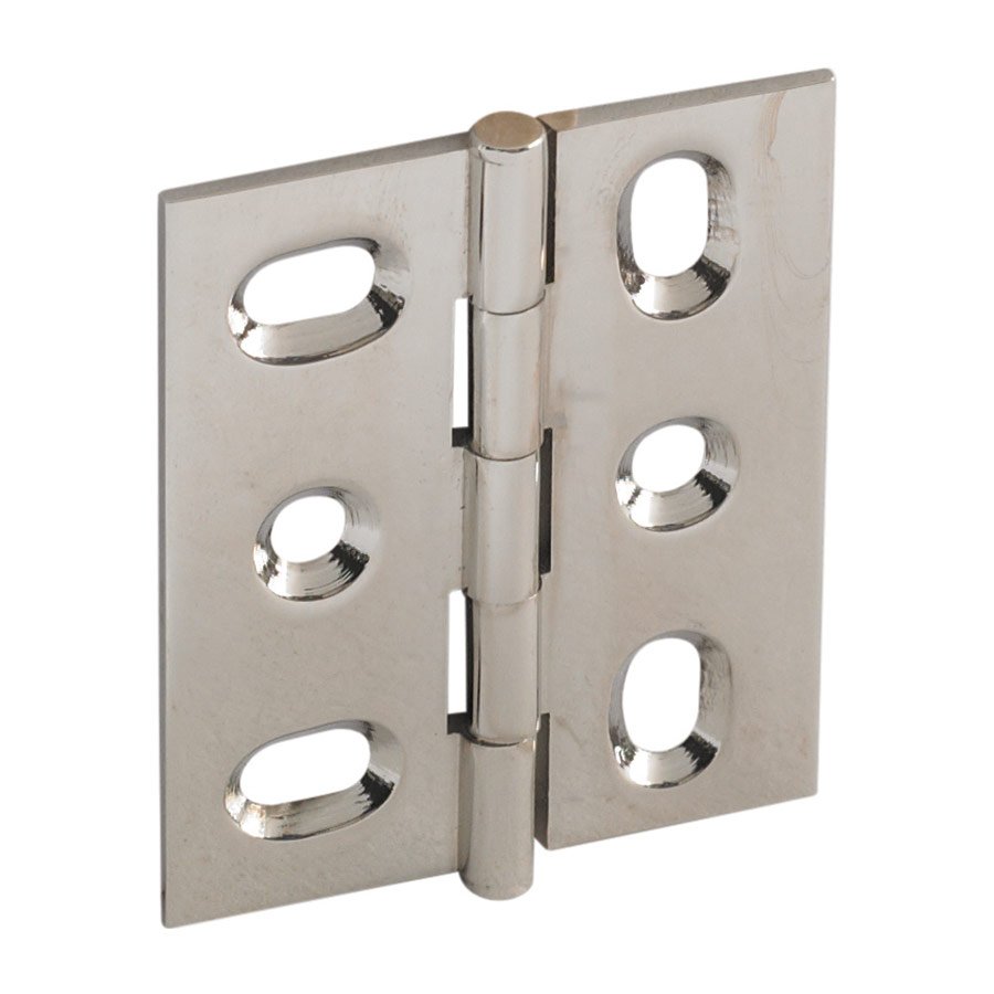 Mortised Decorative Butt Hinge with Button Finial in Polished Nickel