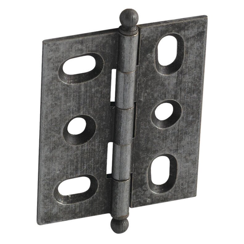 Mortised Decorative Butt Hinge with Ball Finial in Pewter