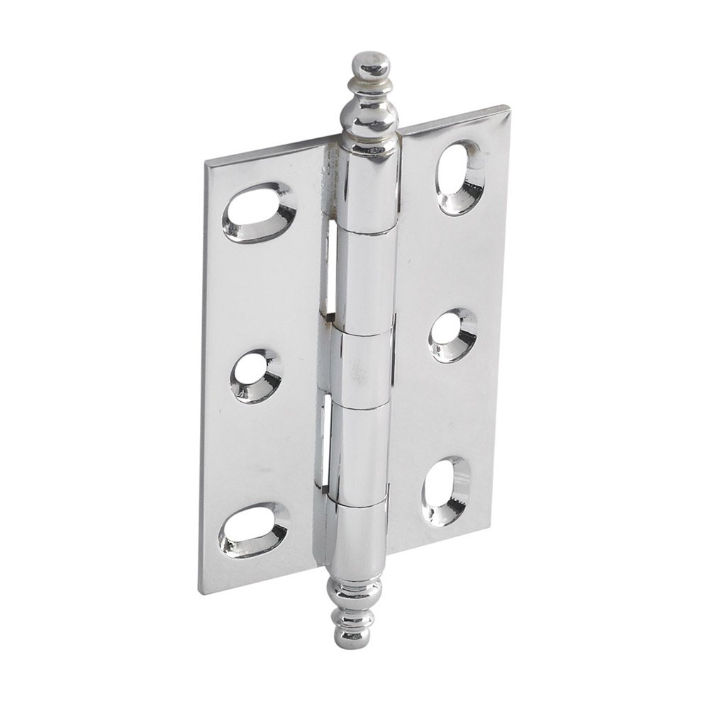 Mortised Decorative Butt Hinge with Minaret Finial in Polished Chrome