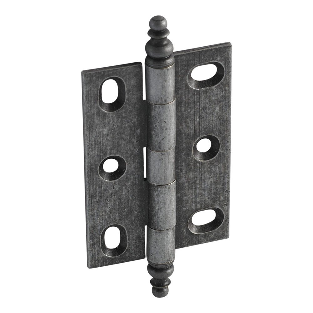 Mortised Decorative Butt Hinge with Minaret Finial in Pewter