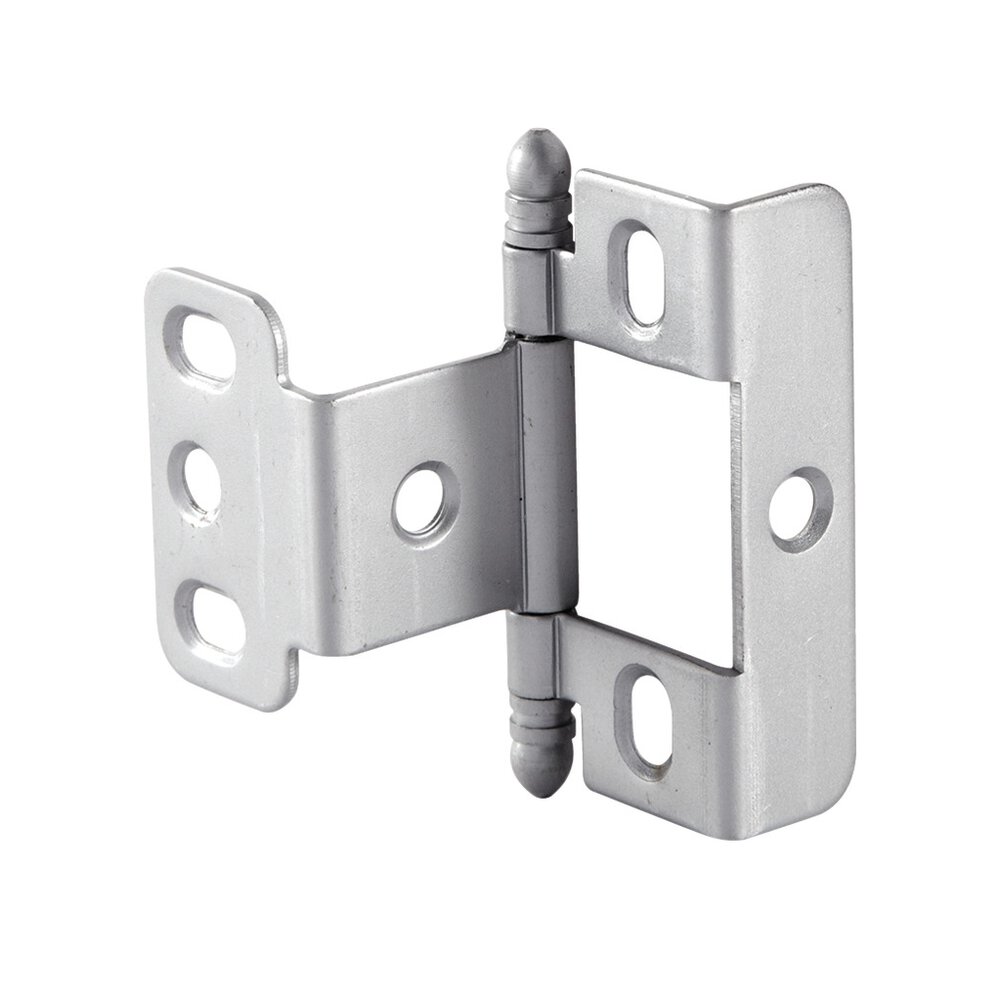 Full Wrap Non-Mortise Decorative Butt Hinge with Ball Finial in Satin Chrome
