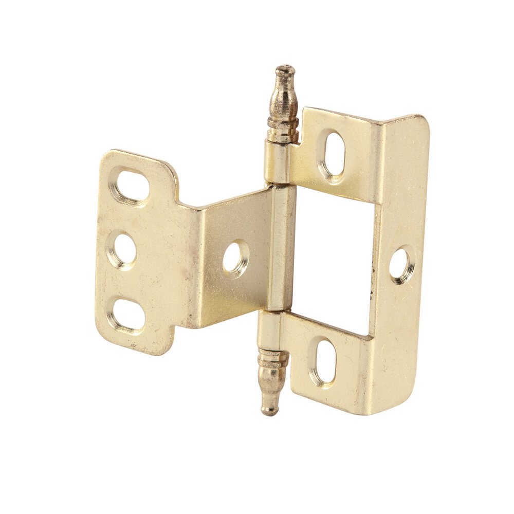 Full Wrap Non-Mortise Decorative Butt Hinge with Minaret Finial in Polished Brass