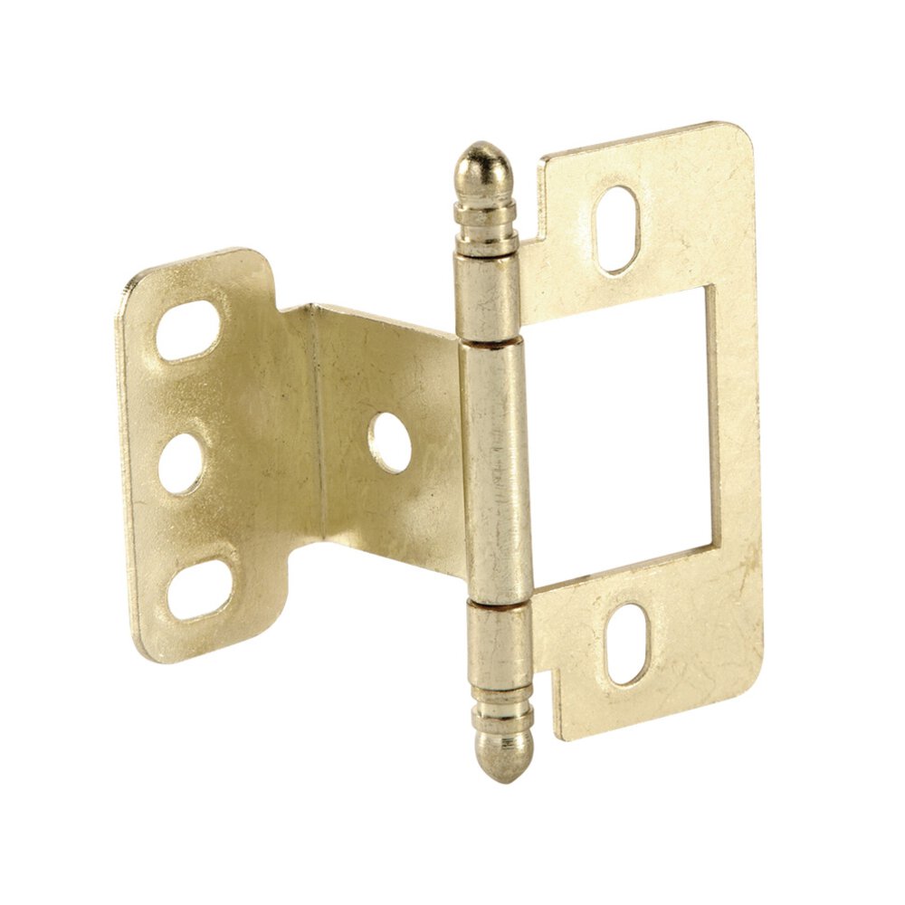 Partial Wrap Non-Mortise Decorative Butt Hinge with Ball Finial in Polished Brass