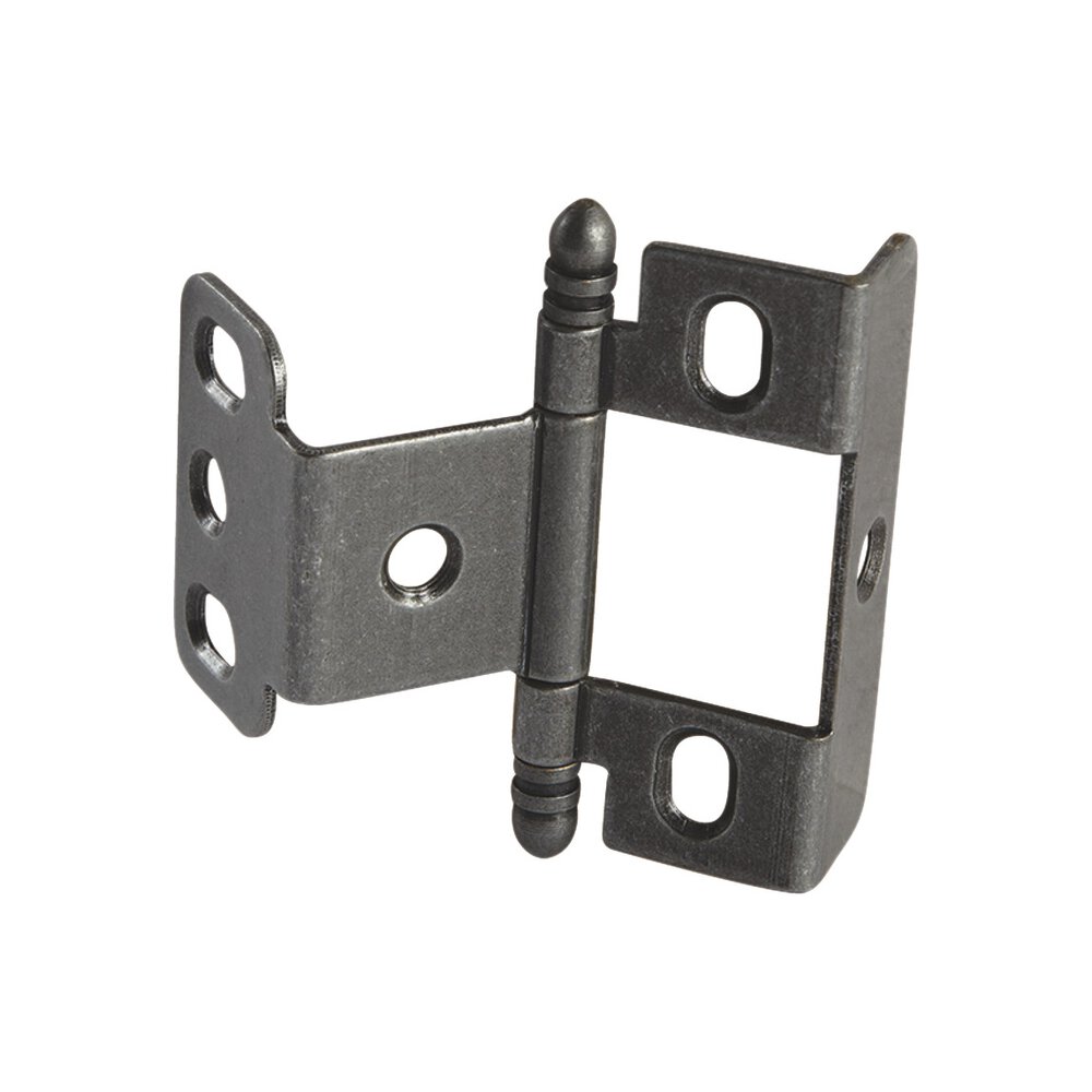 Full Wrap Non-Mortise Decorative Butt Hinge with Ball Finial in Pewter