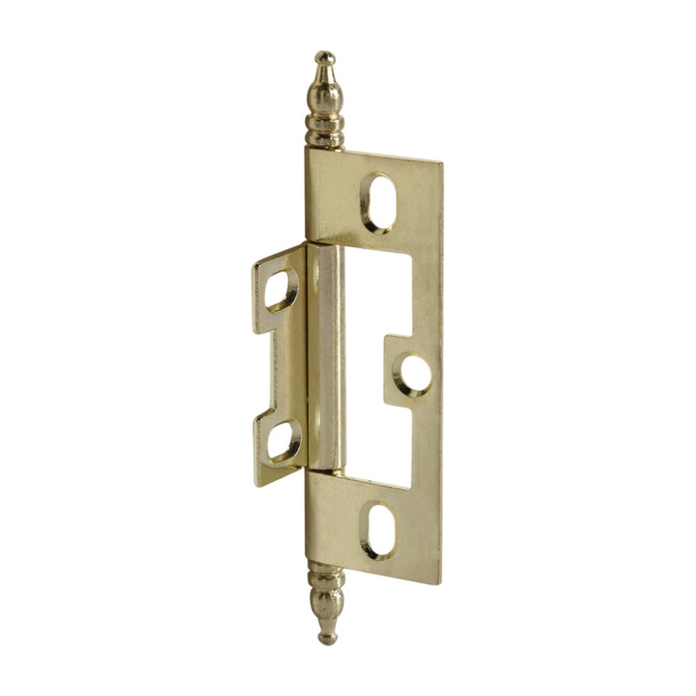 Non-Mortise Decorative Butt Hinge with Minaret Finial in Polished Brass