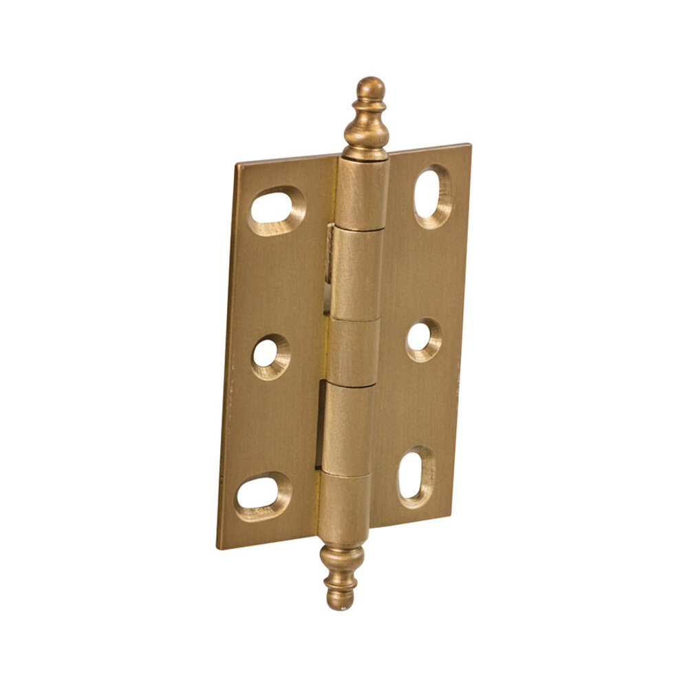 Mortised Decorative Butt Hinge with Minaret Finial in Brushed Brass