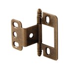 Partial Wrap Non-Mortise Decorative Butt Hinge with Ball Finial in Antique Brass