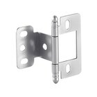 Partial Wrap Non-Mortise Decorative Butt Hinge with Ball Finial in Satin Chrome