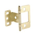 Partial Wrap Non-Mortise Decorative Butt Hinge with Ball Finial in Polished Brass
